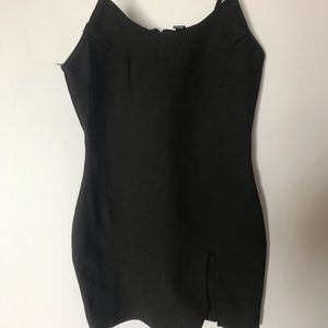 Black bandage dress with leg slit